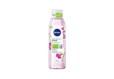 Dušo gelis NIVEA NATURALLY GOOD su lauko rožių aromatu, 300 ml