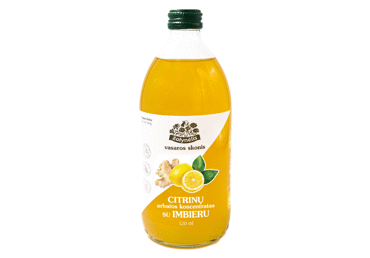 Citrinų ir imbierų arbatos koncentratas ŽOLYNĖLIS, 520 ml