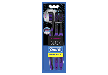 Dantų šepetėlis ORAL-B ROUNDER BLACK, 3 vnt., 3 vnt. Dantų šepetėlis ORAL-B ROUNDER BLACK, 3 vnt., 3 vnt.