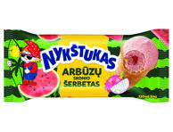 Arbūzų skonio šerbetas NYKŠTUKAS su kertuočių (Drakono vaisių) įdaru vafliniame puodelyje, 84 g
