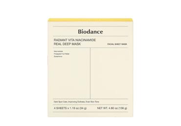 Lakštinė kaukė Radiant Vita Niacinamide Real Deep Mask BIODANCE, 4 vnt.