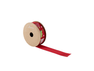 Dovanų pakavimo juostelė, raudona su eglutėmis
