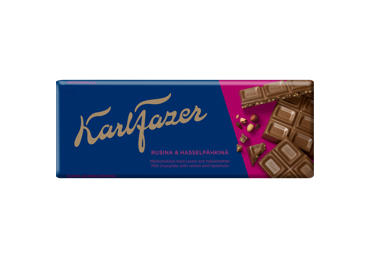 Pieninis šokoladas su razinomis ir riešutais KARL FAZER, 180 g