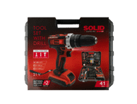 Įrankių rinkinys su grąžtu SOLID BY KAUFTEC PRO, 21 V