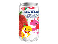 Gazuotas gaivusis gėrimas braškių skonio OKF BABY SHARK, 350 ml