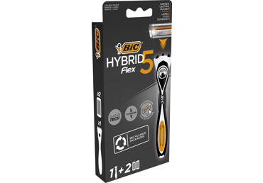 Vyriškas sisteminis skustuvas BIC FLEX5 HYBRID, 2 galvutės, 1 vnt.