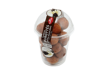 Varškinės spurgytės su vanilės skonio įdaru (indelyje), 130 g Varškinės spurgytės su vanilės skonio įdaru (indelyje), 130 g