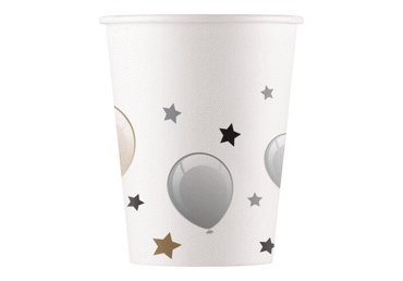 Popieriniai puodeliai HAPPY BIRTHDAY, 200 ml, 8 vnt.