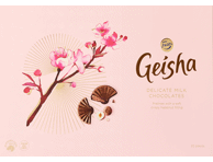 Pieninio šokolado saldainiai GEISHA su lazdynų riešutų įdaru, 185 g