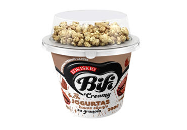 Jogurtas BIFI, kavos skonio su granola, 6,3 % rieb., 200 g