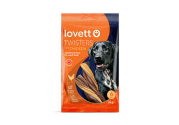 Šunų kramtalai LOVETT TWISTER su paukšt. (6 vnt.), 120 g