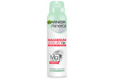 Moteriškas purškiamasis dezodorantas GARNIER MINER.MAGNESIUM, 150 ml