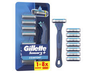 Vyr. sisteminis skustuvas GILLETTE SENSOR3+ COMFORT, 8 galv., 1 vnt.