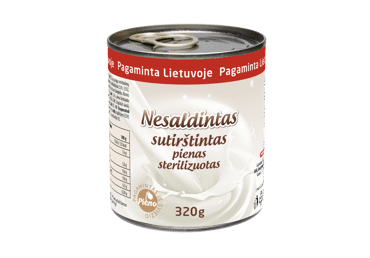 Steriliz. nesald. sutirštintas pienas MARKOMILK, 7,5 % rieb., 320 g