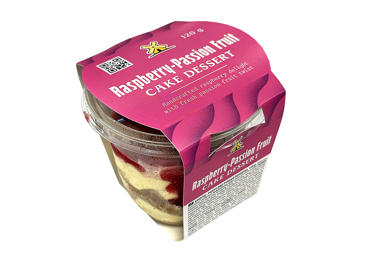 Aviečių ir pasiflorų pyrago desertas, 120 g