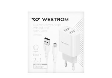 Sieninis įkroviklis USB-A to USB-C WESTROM
