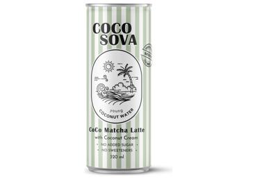 Mačia skonio kokosų vandens gėrimas COCOSOVA COCO MATCHA LATTE, 320 ml