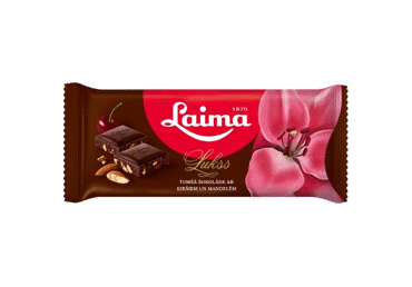 Tamsusis šokoladas LUKSS su vyšniomis ir migdolais, 90 g
