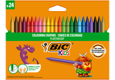 Spalvinimo kreidelės BIC PLASTIDECOR  24 vnt.