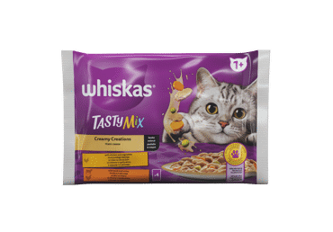 Konservuotas kačių ėdalas WHISKAS TASTY MIX CREAMY, 4 x 85 g, 340 g - 2