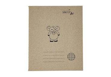Siūtas sąsiuvinis "SMLT Art." 205x165 mm, 32 lapai (70gsm) langeliais - 3