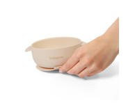 Babyono lėkštutė silikoninė neslystanti su dangteliu kreminė 1662/03