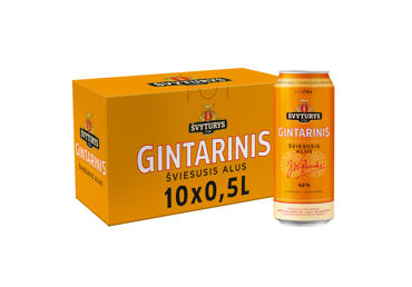 Alus ŠVYTURYS GINTARINIS, 0,5 l x 10, skardinės