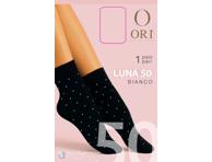 Moteriškos kojinės ORI LUNA 50 DEN , nero, white spots