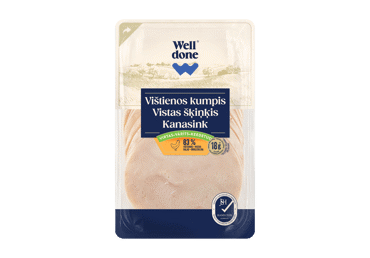 Virtas pjaustytas vištienos kumpis WELL DONE, nerūš., 100 g