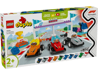 Konstruktorius LEGO® DUPLO® Town F1 komandos automobiliai, vairuotojai