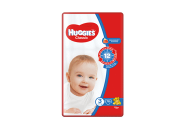 Sauskelnės HUGGIES CLASSIC 3 (4-9 kg), 78 vnt. Sauskelnės HUGGIES CLASSIC 3 (4-9 kg), 78 vnt.