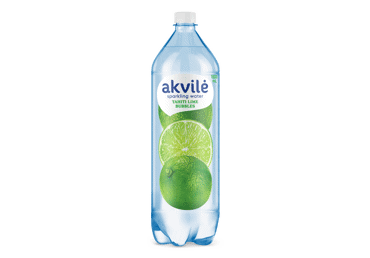 Lengvai gazuotas stalo vanduo AKVILĖ, žaliųjų citrinų skonio, 1.5 l - 2