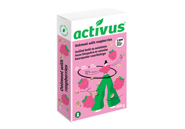 Avižinių dribsnių košė ACTIVUS su avietėmis, 300 g