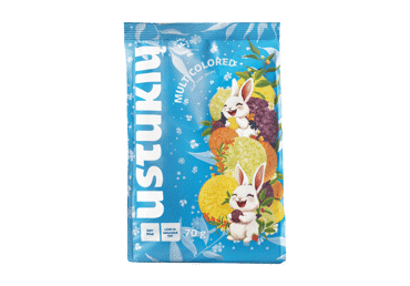 USTUKIŲ kukurūzų mini trapučiai, margi, 70 g