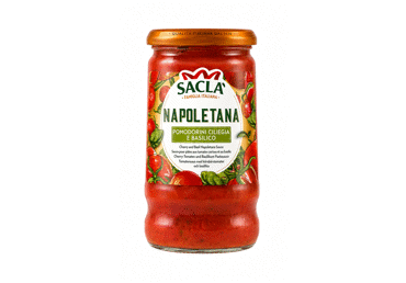 Vyšninių pomidorų padažas su bazilikais SACLA NAPOLETANA, 350 g