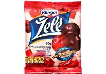 Spanguolių skonio želė KLINGAI, 80 g