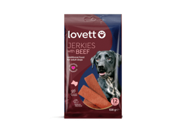 Šunų skanėstas lazdelės LOVETT su jaut.,12 vnt., 108 g