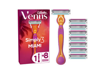 Vienkartiniai skustuvai VENUS Simply 3 Miami Hybrid, 8vnt.
