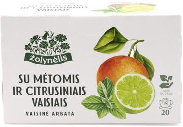 Vaisinė arbata ŽOLYNĖLIS su mėtomis ir citrusiniais vaisiais, 50 g