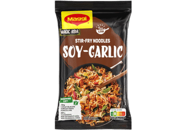 Kepti makaronai MAGGI su sojų ir česnakų padažu, 185 g
