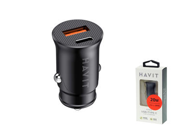 Išmanusis automobilinis įkroviklis HAVIT PD20W/QC18W, 1 vnt.