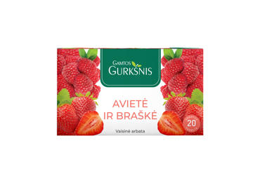 Arbata GAMTOS GURKŠNIS, aviečių ir braškių sk., 40 g