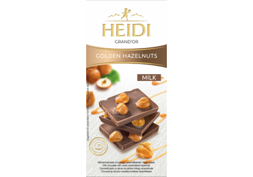 Pieninis šokoladas GRAND'OR su lazdyno riešutais, 100 g