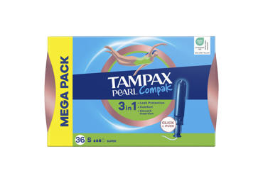 Tamponai TAMPAX Compak Pearl Super, 36 vnt.