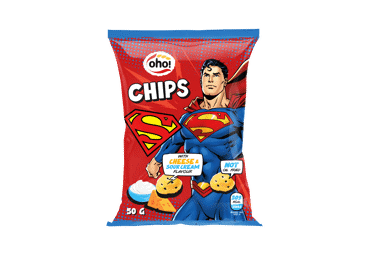 Traškučiai OHO! SUPERMAN, sūrio ir grietinės skonio, 50 g