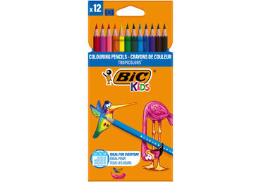 Spalvinimo pieštukai BIC TROPICOLOR 12 vnt.