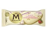 Valgomieji ledai STRAWBERRY WHITE MAGNUM, 81 g