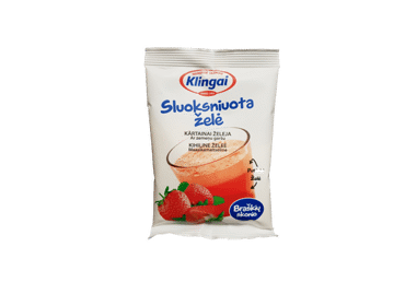 Sluoksniuotas želė desertas, braškių skonio, 80 g