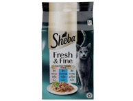 Konservuotas kačių ėdalas SHEBA (mini rinkinys su žuvimis), 300 g