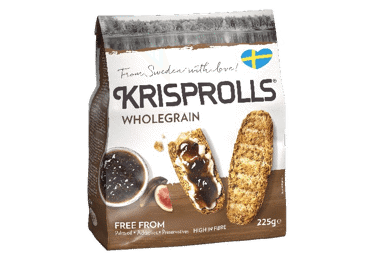 Pilno grūdo skrudintos duonelės KRISPROLLS, 225 g